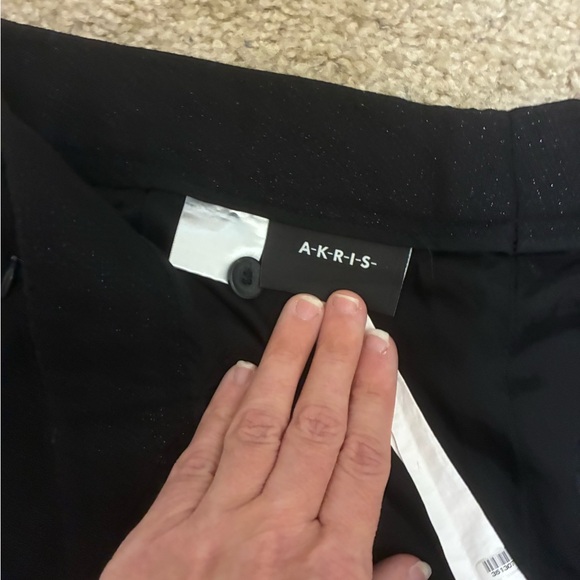 Akris wool blend shimmer black trousers - Picture 3 of 3